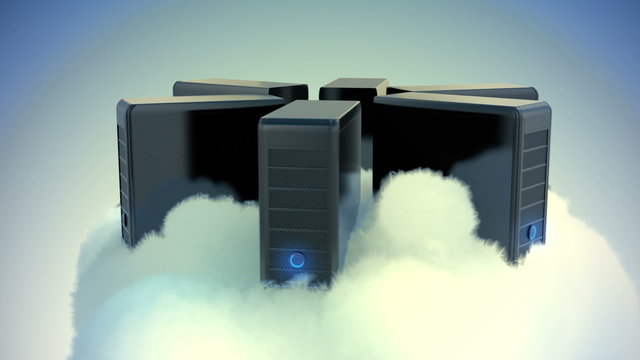 Fabulous animation imaging the concept of cloud computing system. Loopable. HD