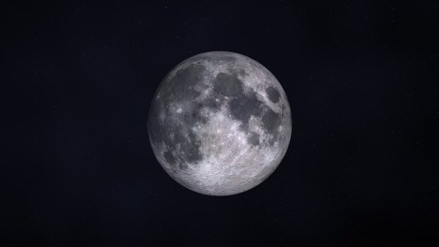 Lunar animation. Timelapse of the moon phases which change over a month.