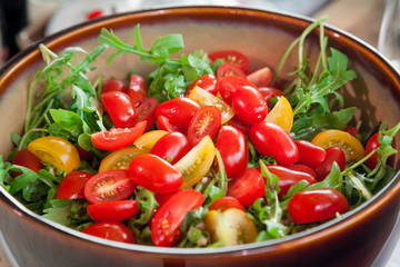 Arugula and cherry tomato salad.