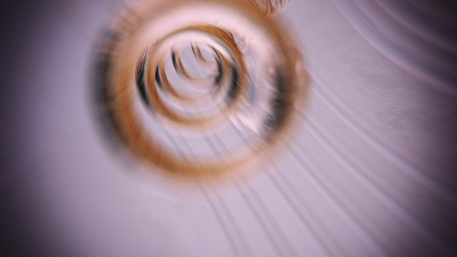 The futuristic magnetic roller coaster going through abstract metallic rings. HD