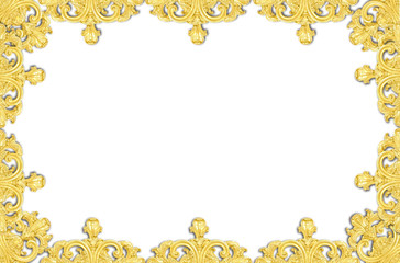 Stock Photo - framework of an ancient gold ornament on a white b