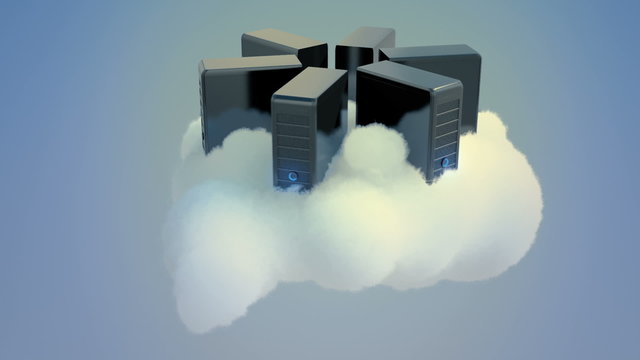 Fabulous animation imaging the concept of cloud computing system. Loopable. HD