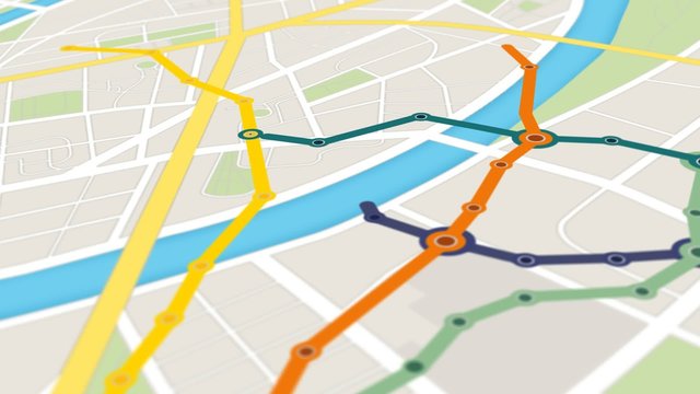Metro, subway, underground Navigation on city map. Urban transportation system.