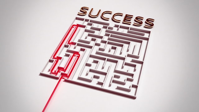Animation of the successful finding way to get dreamed target, the success. HD
