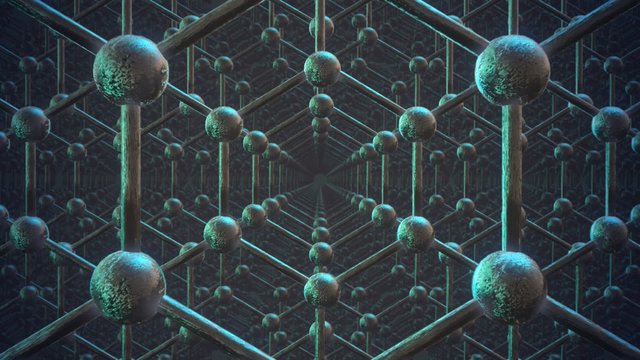 Loopable graphene structure Rows of carbon atoms. Honeycombs Science technology