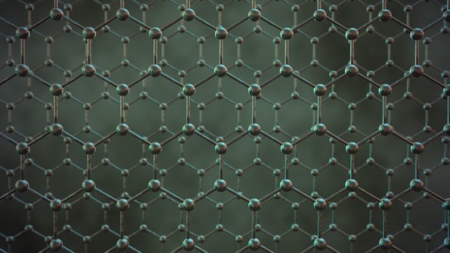 Loopable graphene structure. Two rows of carbon atoms. Dark honeycombs