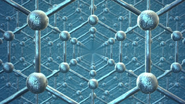 Loopable graphene structure Rows of carbon atoms. Honeycombs Science technology