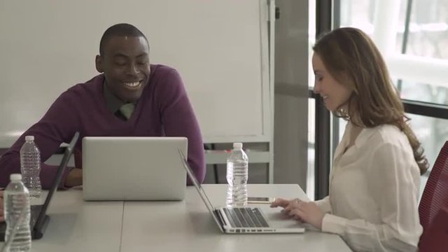Group of attractive professionals involved in meeting