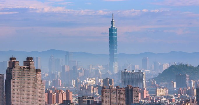 City of Taipei at dawn,Taiwan