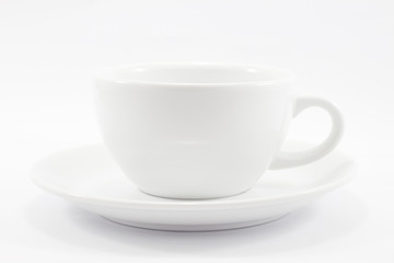 Obraz na płótnie Canvas White coffee cup isolated on white background