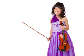 Young Japanese Girl Portrait with Violin