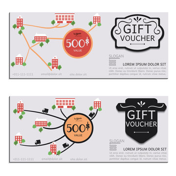 gift voucher vector coupon map