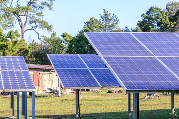 Solar cells for renewable solar energy with sun.