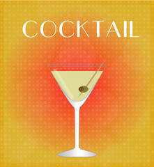 Drinks List Martini with Red & Golden Background EPS10