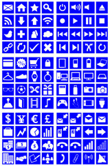 96 Icons Set Blue Background