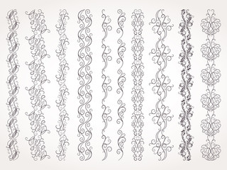 Vector set of decorative borders.