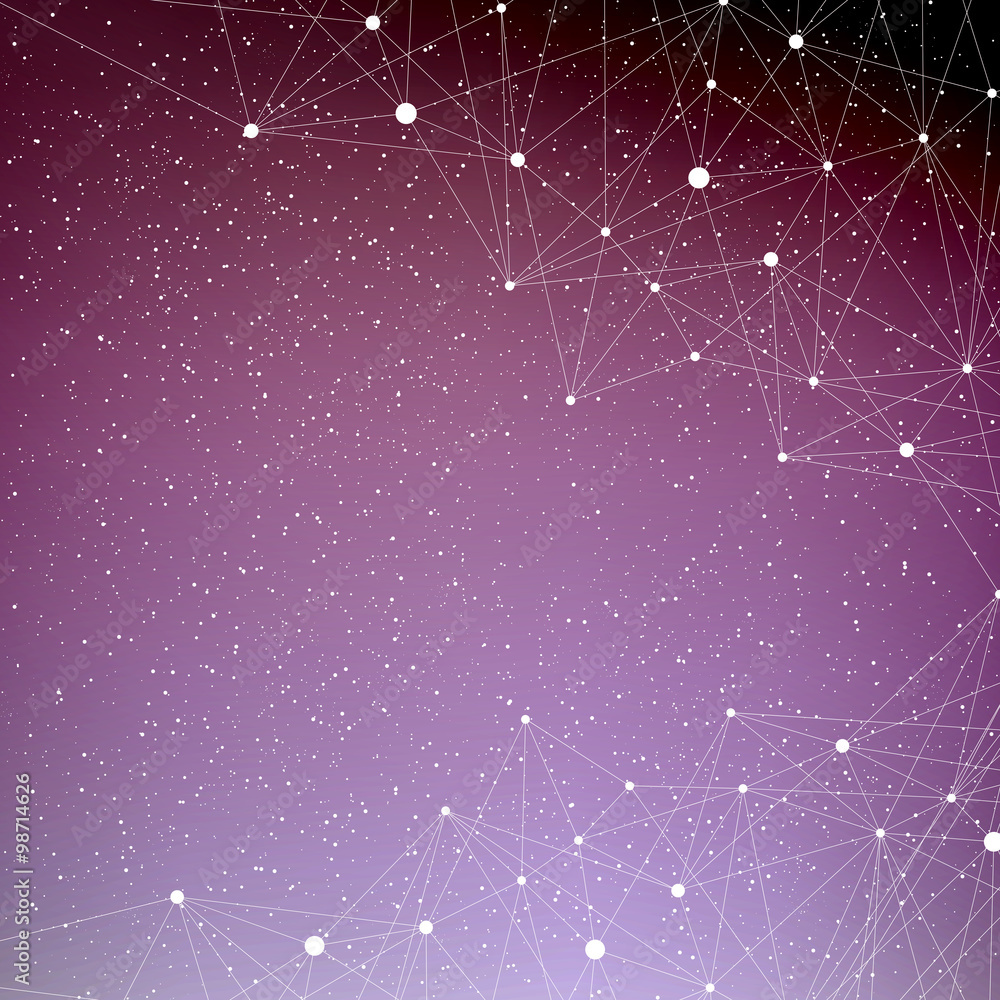 Poster molecule and communication with connected dots, lines. graphic background for your design. vector il