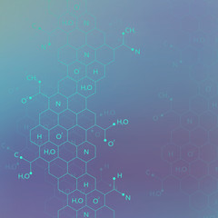 Dna molecule structure on blue background for your design .Vector Illustration