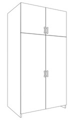 Illustration of closed cabinet