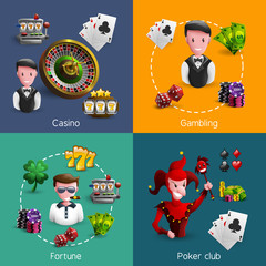 Fototapeta premium Casino 2x2 Compositions Set
