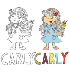 the simple drawing sketches cartoon and color with the image of children with different names in the compatibility with the character