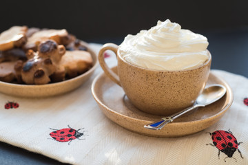 Cappuccino with biscuits