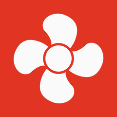 The fan icon. fan, ventilator, blower, propeller symbol. Flat