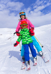 Kids at ski resort