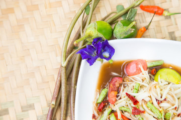 Famous Thai food, papaya salad
