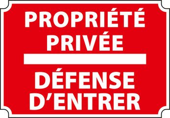 Panneau d&eacute;fense d'entrer