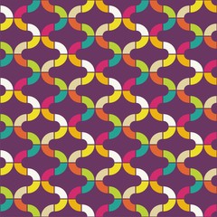 seamless geometric pattern consists of colorful lines. Vector illustration.