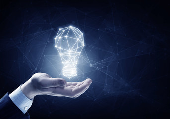 Bright idea in hand