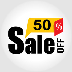 Sale 50 Percent off Banner. Vector illustration