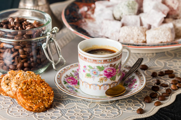 Turkish coffee with Turkish delight