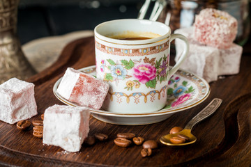 Turkish coffee with Turkish delight