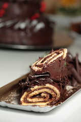 yule log made of chocolate
