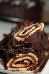yule log made of chocolate
