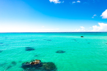 Obraz premium Sea, sky, seascape. Okinawa, Japan.