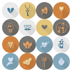 Fototapeta premium Happy Valentines Day Icons