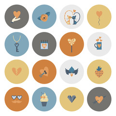 Fototapeta premium Happy Valentines Day Icons