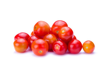 Tomatoes on white background