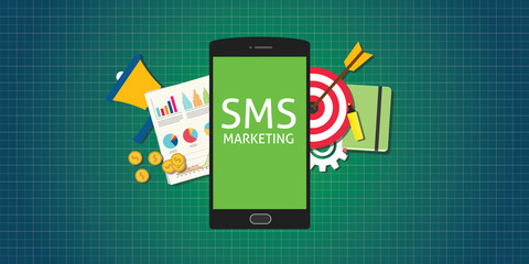 sms marketing mobile phone smarthphone graph data money - obrazy, fototapety, plakaty