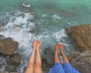 feet of friends on coast