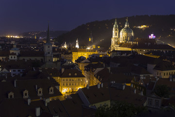 Romantic night view of the unusual unforgettable city of Prague