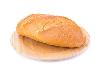 Tradtional homemade bread on white background