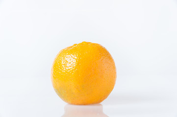 Orange fruit on white background.