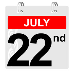 22nd july calendar with ornament