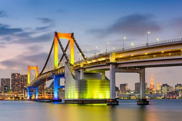 Fotobehang Tokyo Japan at Rainbow Bridge © SeanPavonePhoto