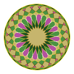 Arabic style pattern with golden stroke. Vector illustration