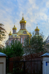 Fototapeta na wymiar Krestovozdvizhensky Cossack Cathedral in St. Petersburg on Ligovsky Prospekt